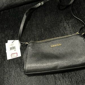 Calvin Klein black crossbody handbag New with tag, leather, perfect condition